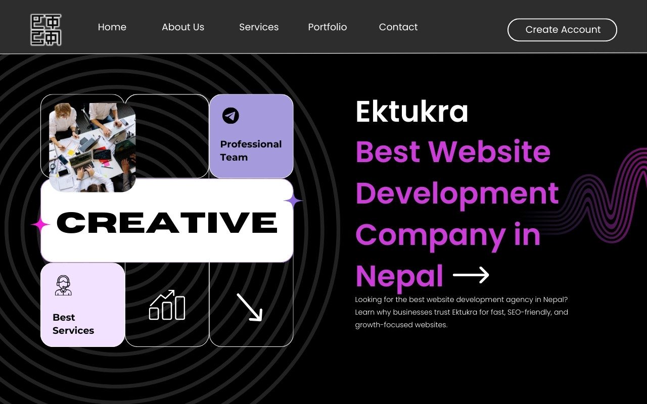 best website development agency in Nepal working on a business website