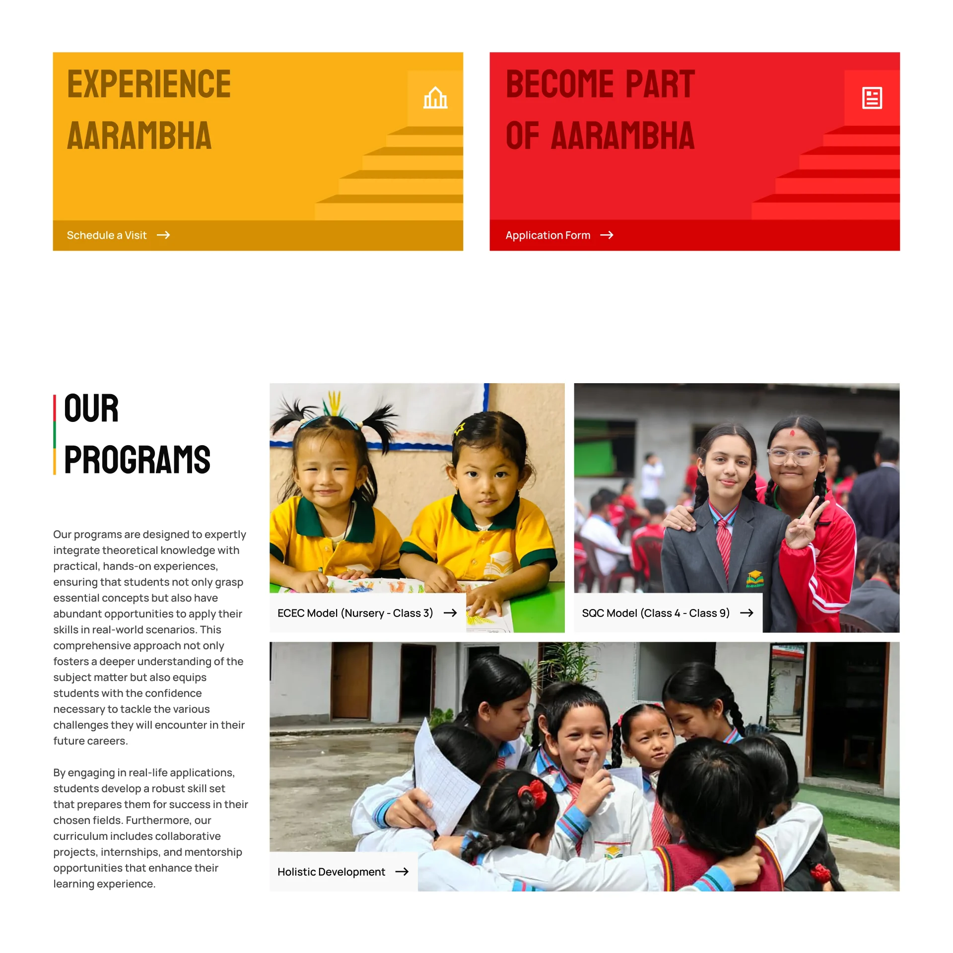 Arambha Academy programs